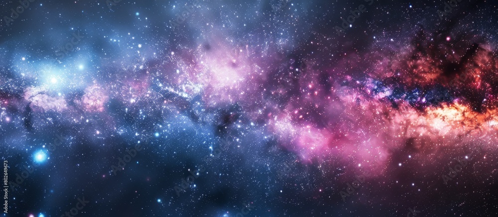 Obraz premium The vast expanse of the universe filled with glittering stars, dazzling nebulas, and cosmic clouds in a mesmerizing display
