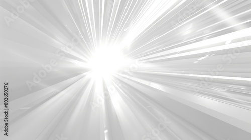 Abstract white background with light rays and glow