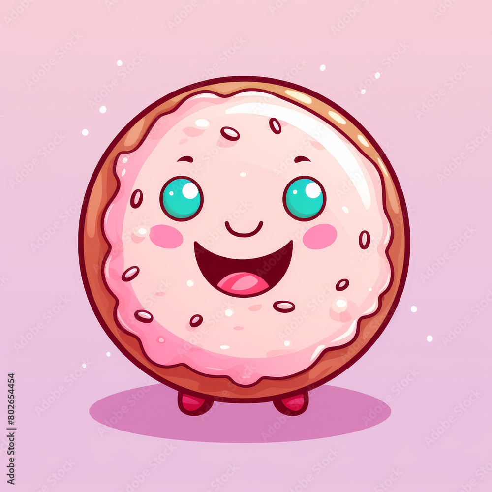 Obraz premium Cheerful Cartoon Cookie Character