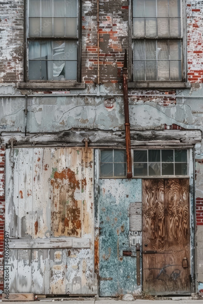 Wander through the historic heart of a warehouse district, where century-old buildings stand as silent witnesses area's industrial past, Generative AI