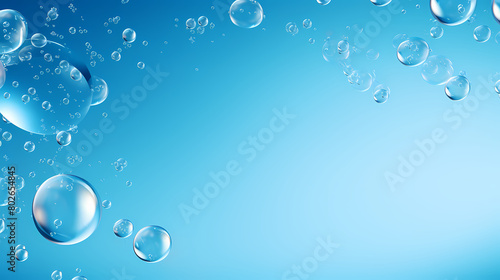 Wallpaper Mural Close-up of water drops on blue background Torontodigital.ca