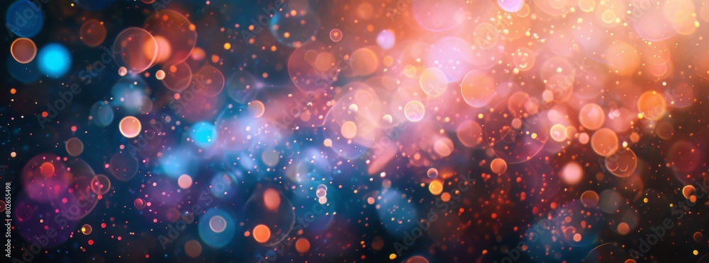 Fototapeta premium Abstract blurred background with bokeh lights and glitter
