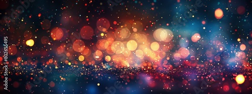 Abstract blurred background with bokeh lights and glitter