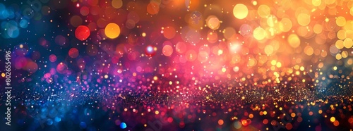 Abstract blurred background with bokeh lights and glitter