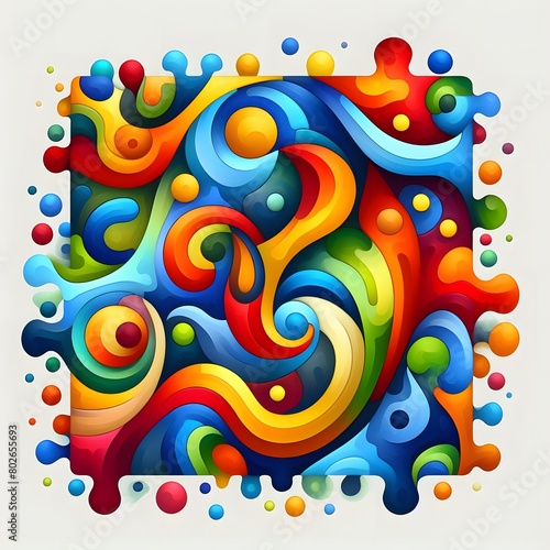 Jubilant Jigsaw abstract colorful shapes fitting together like puzzle background