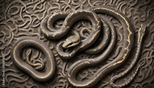 A Snake With A Pattern That Resembles A Maze Twis