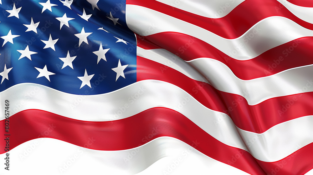 Obraz premium American flag waving closeup high resolution image
