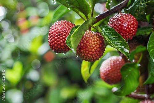 Photo of bintaro fruit in the garden. Bintaro fruit is a mangrove plant that comes from tropical areas in Asia  Australia  Madagascar and the western islands of the Pacific Ocean - generative ai