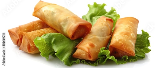 Spring Roll, also referred to as Egg Roll, presented on a white background.