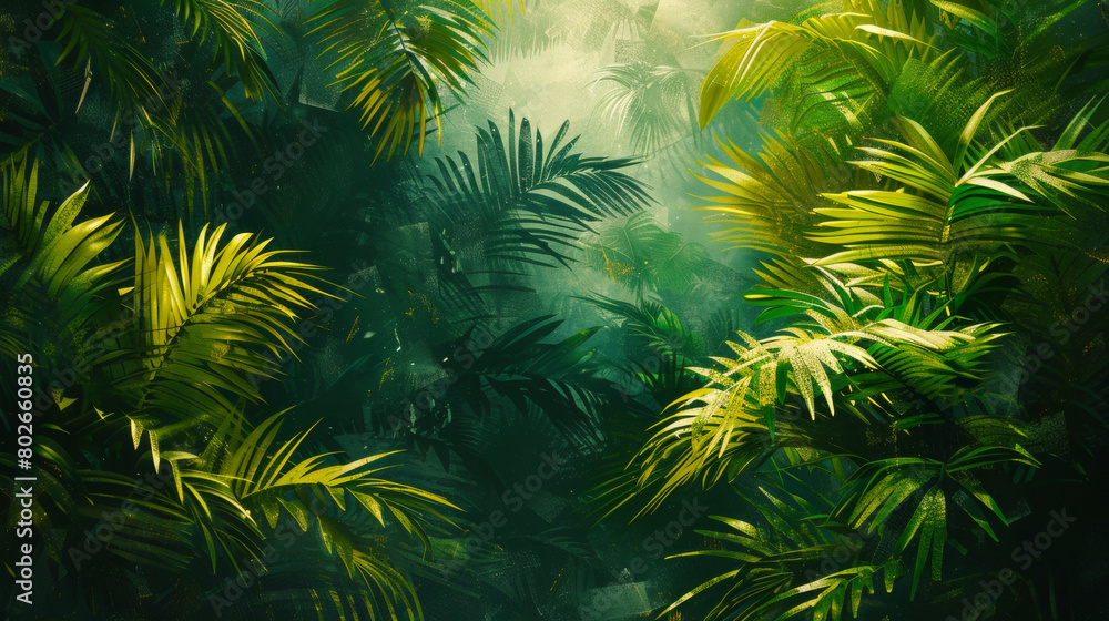 Dreamy Rainforest Palms: Impressionist Nature Mystery Dreamy Rainforest Palms: Impressionist Nature Mystery