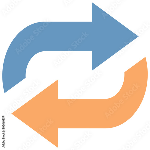 repeat arrow icon, roundabout symbol, arrow icon for using technology devices