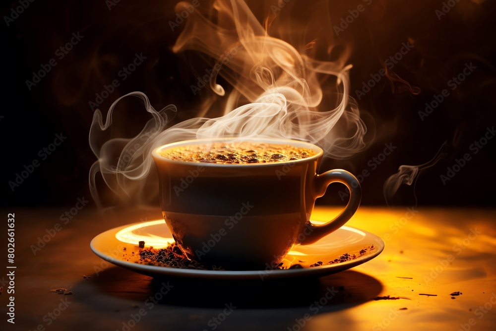 Fototapeta premium coffee cup, steaming coffee cup