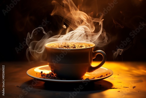 coffee cup, steaming coffee cup