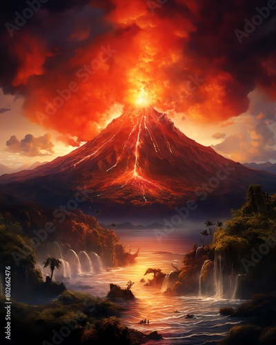 volcano, erupting volcano