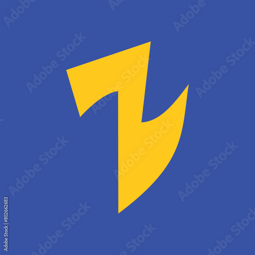 The lightning symbol is golden yellow. Storm thunder lightning icon. Suitable for use as a promotional design element or a thunderous flash sale