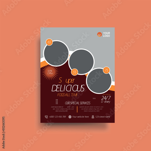 fast food flyer vector  design template.