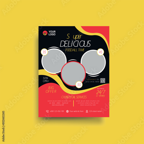 fast food flyer vector  design template.