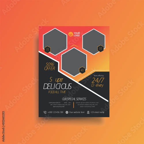 fast food flyer vector  design template.