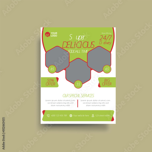 fast food flyer vector  design template.
