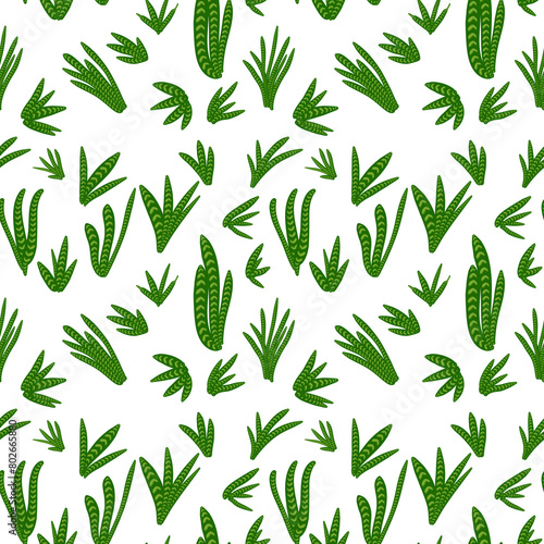 Seamless background pattern art wall paper  aloe vera