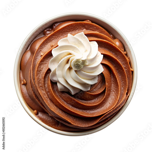 Wallpaper Mural A bowl on chocolate mousse topped with whipped cream isolated on transparent background. Torontodigital.ca
