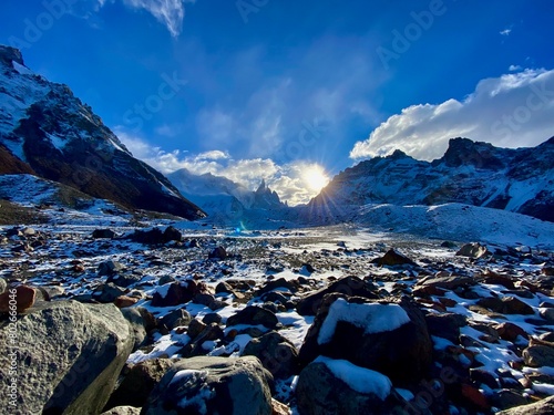 glacier in the mountains photo