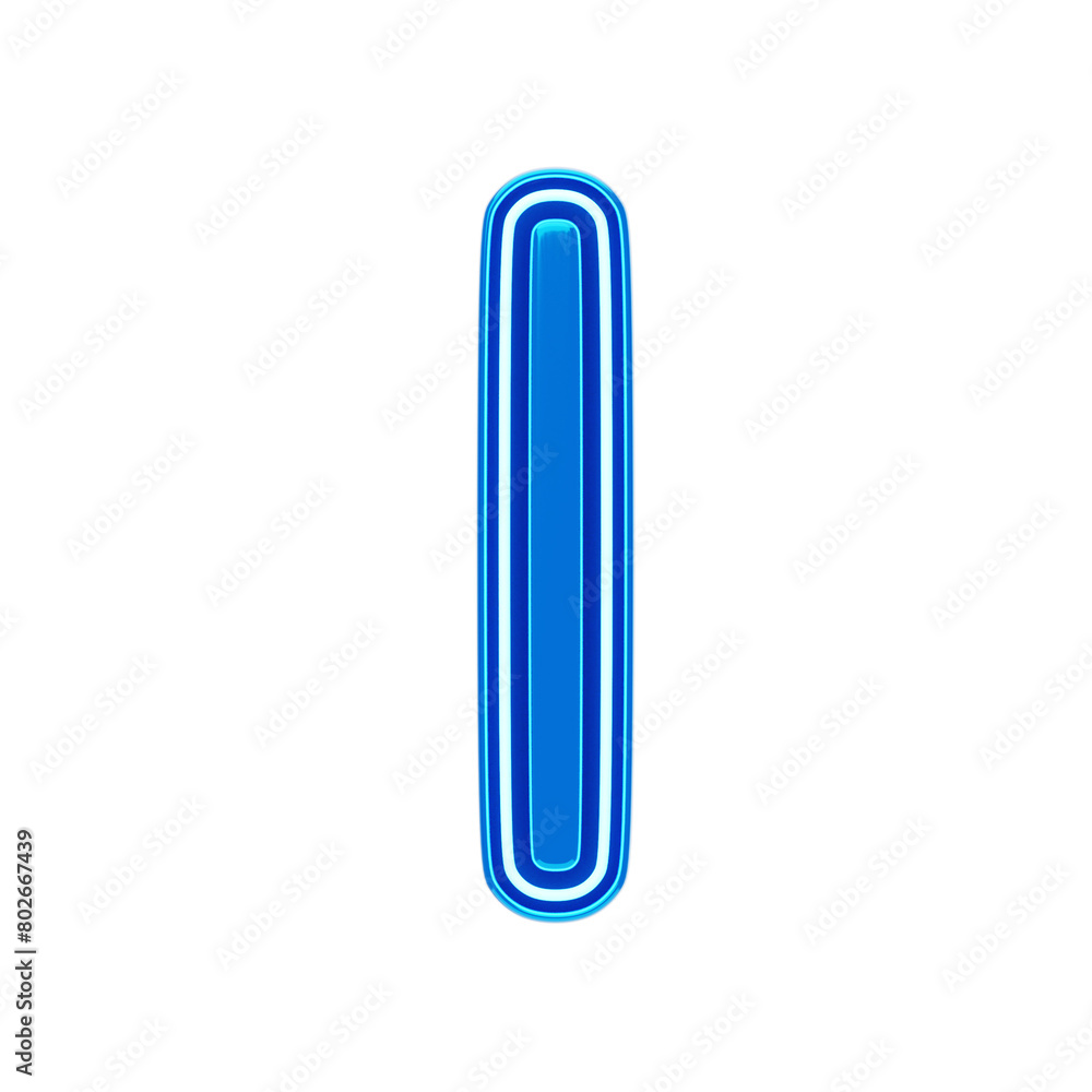 I Letter 3D Shape Neo Futurist Text I Letter 3D Shape Neo Futurist Text