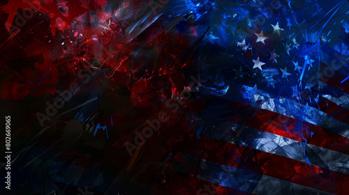 Abstract American flag artistic digital wallpaper