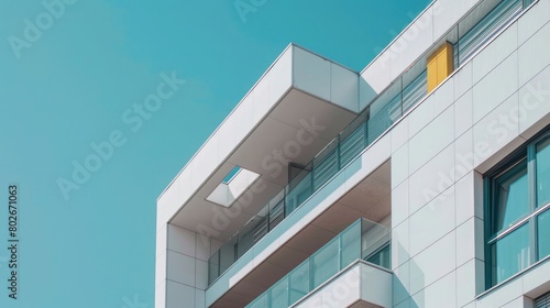 Generate a striking image of a contemporary white building