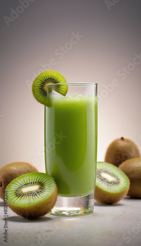 Single Delicious kiwi juice stock photo