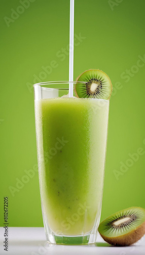 Delicious kiwi juice stock photo front view