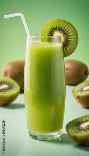 Delicious kiwi juice stock photo