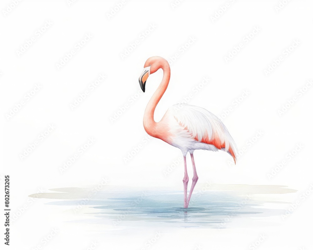 Fototapeta premium serene flamingo standing in water