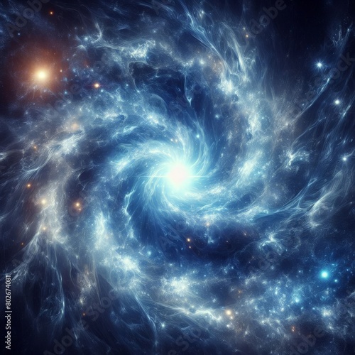 Universe image blue light and white