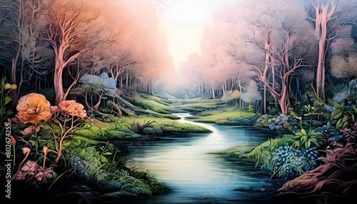 Wundervoller Wald. Hintergrund für Design 10.