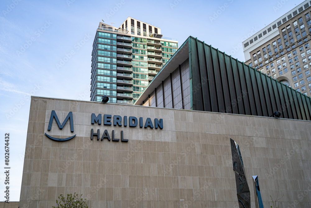 Meridian Hall sign. Meridian Hall is a performing arts venue in Toronto ...