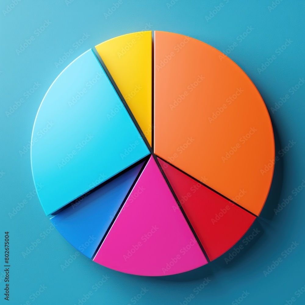 Minimalist pie chart divided into segments based on customer ratings.