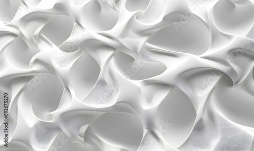 Elegant and Abstract White 3D Wavy Pattern