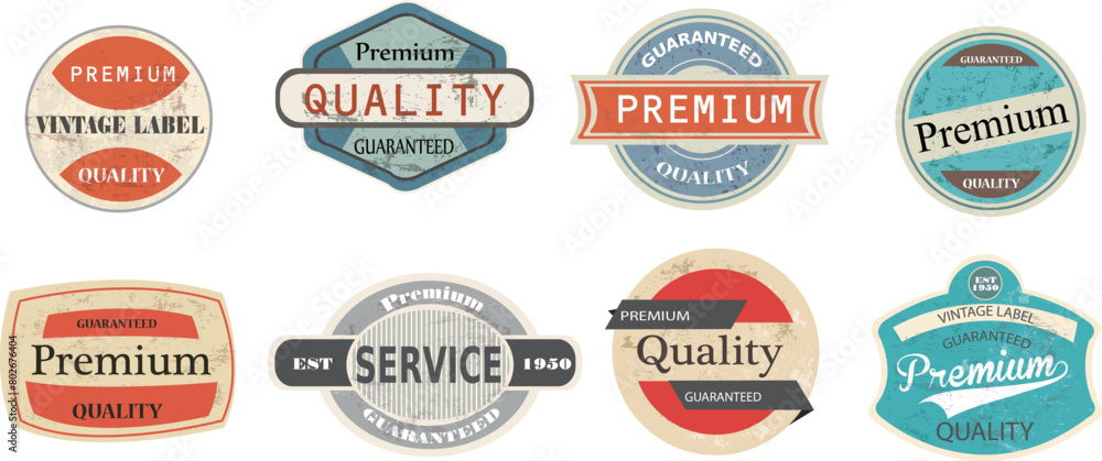 set of badges and labels quality, premium, service set of badges and labels quality, premium, service