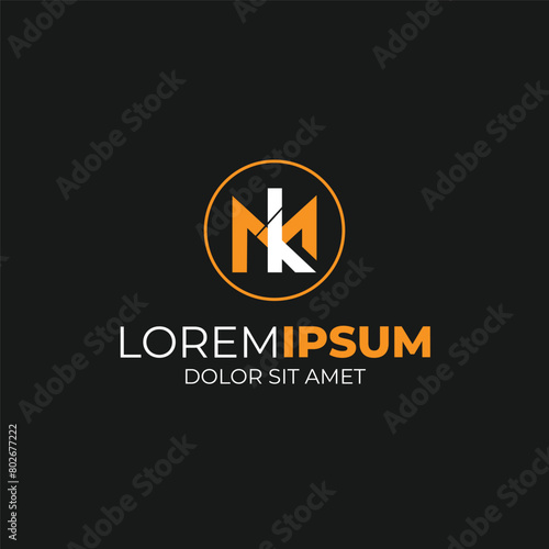 Free Download Vector alphabet letters initials monogram logo km mk k and m - GFXLoad