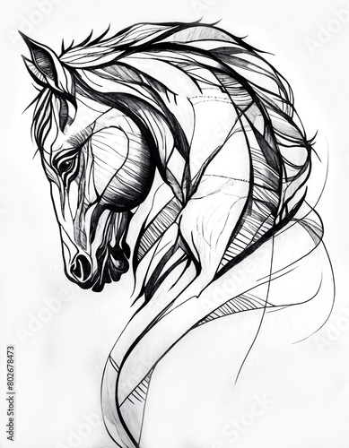 A Painting of a Profiled Power: Ink Splendor Captures Equine Majesty