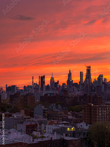 sunset over the city
