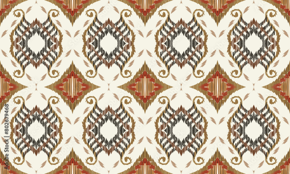 Hand draw Ikat floral paisley embroidery.geometric ethnic oriental seamless pattern traditional.Aztec style abstract vector illustration.great for textiles, banners, wallpapers, wrapping vector design Hand draw Ikat floral paisley embroidery.geometric ethnic oriental seamless pattern traditional.Aztec style abstract vector illustration.great for textiles, banners, wallpapers, wrapping vector design
