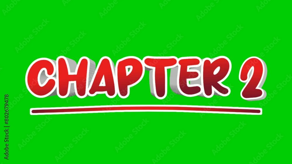 Chapter 2 two text Animation motion graphics pop up on green screen background Chapter 2 two text Animation motion graphics pop up on green screen background