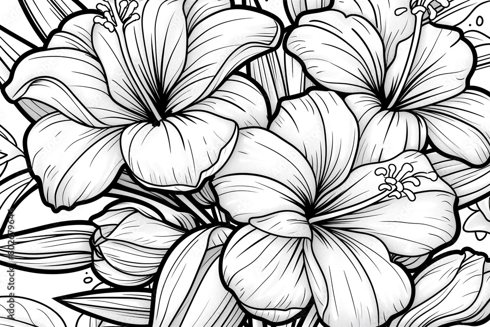 custom made wallpaper toronto digitalA drawing of three flowers with a black and white color scheme