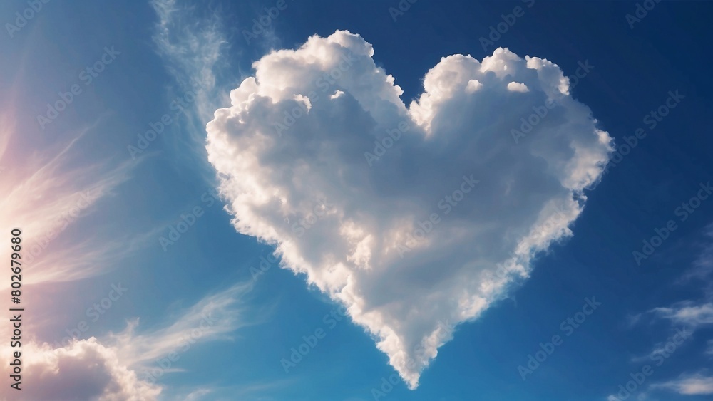 heart shaped cloud in the blue sky, love is in the air, pure love concept. heart shaped cloud in the blue sky, love is in the air, pure love concept.