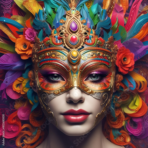 Wallpaper Mural venetian carnival mask Torontodigital.ca