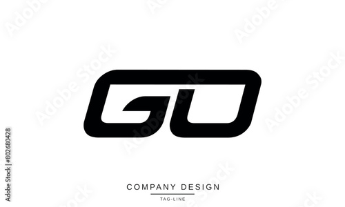 GO, OG Abstract Letters Logo Monogram Design Font Icon Initials Vector