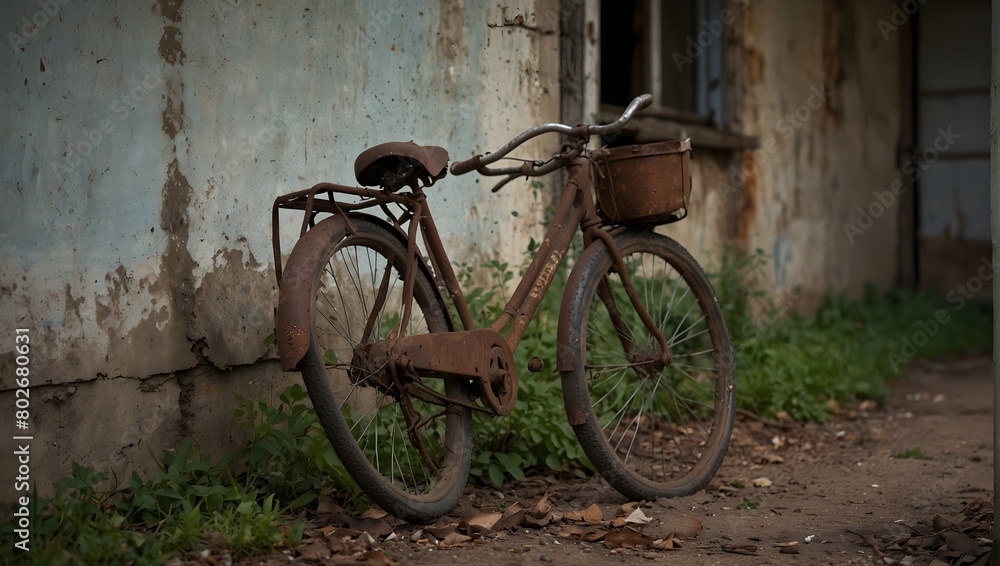 Abandoned by the roadside, a rusty bicycle holds the key to a nostalgic journey back in time ai_generated