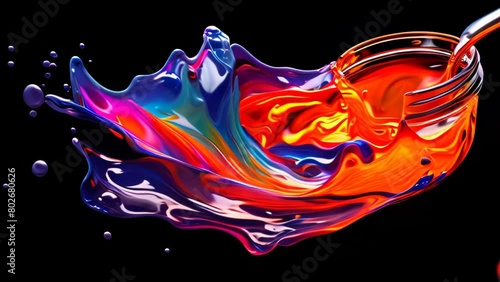 Colorful paint thinner Footage 4k photo